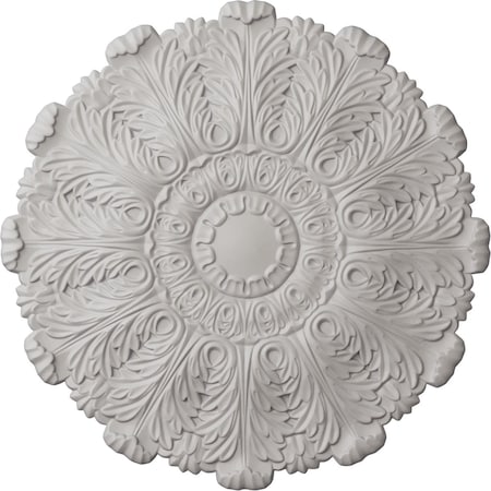 Ekena Millwork Durham Ceiling Medallion (Fits Canopies up to 4 1/4"), Hnd-Painted Ultra Pure White, 31"OD x 1 1/2"P CM31DUUWF